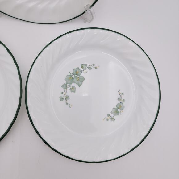Set of 3 Corelle Callaway Salad Bread Plate 7.25 In Green White Ivy - Picture 4 of 11